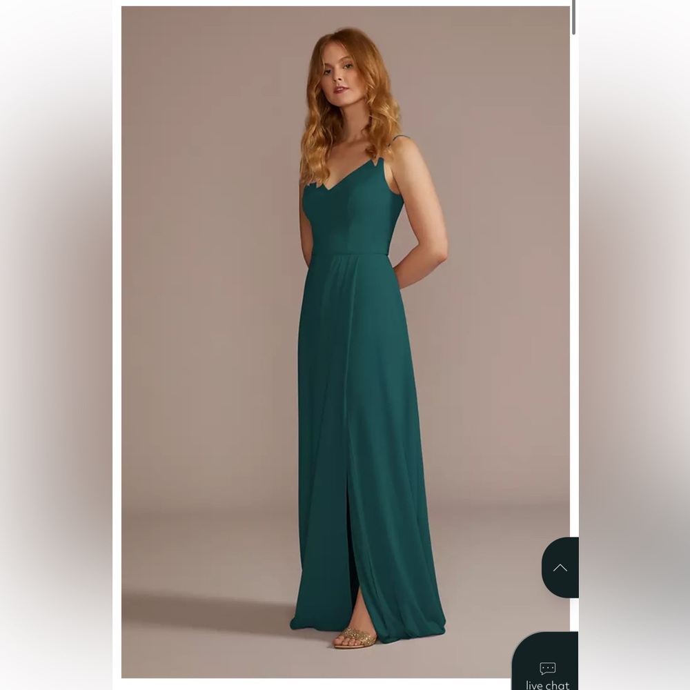 David's Bridal Chiffon Gem Dress